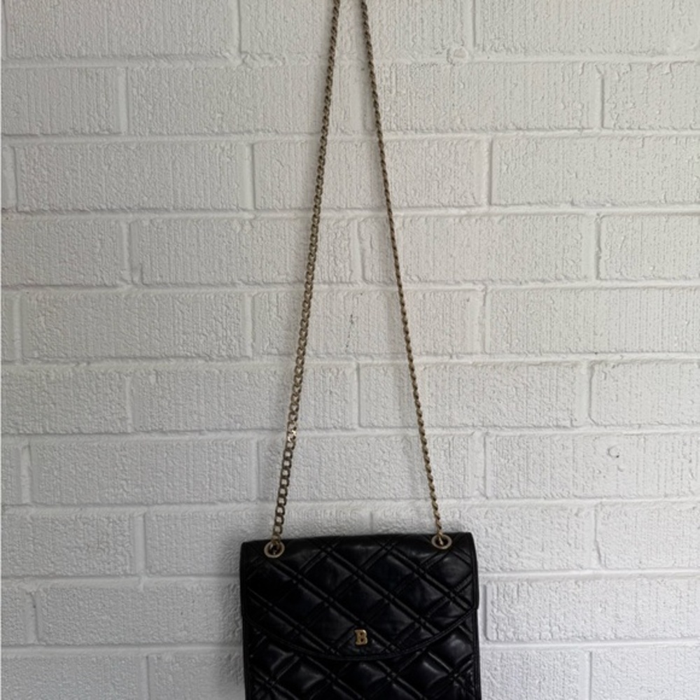 Bally Black Quilted Crossbody Bag with Elegant Chain Vintage